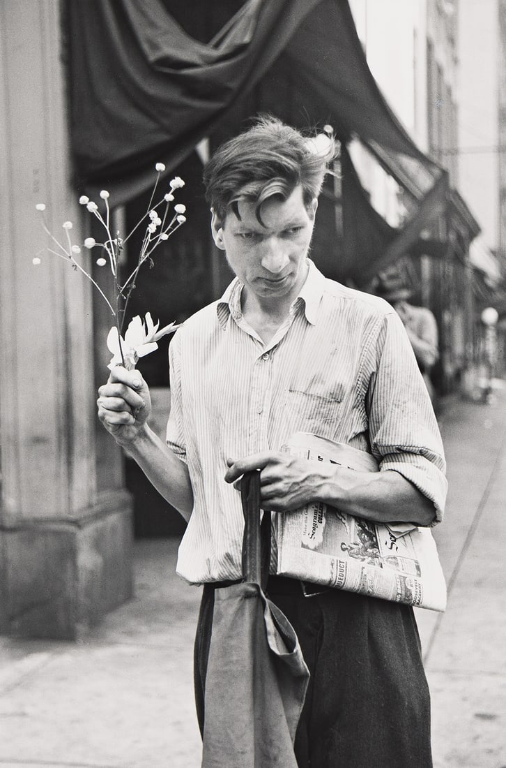LOUIS FAURER (1916-2001) Eddie, Third Avenue, N.Y. 1948; printed 1980.: LOUIS FAURER (1916-2001) Eddie, Third Avenue, N.Y. 1948; printed 1980. Silver print, the image measuring 11¾x7⅞ inches (29.8x20 cm.), the sheet 14x11 inches (35.6x27.9 cm.), with Faurer's s