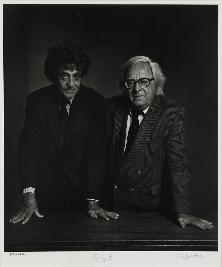 YOUSUF KARSH (1908-2002) Portrait of the American writers Ray Bradbury and Kurt Vonnegut. 1990. (1 of 1)