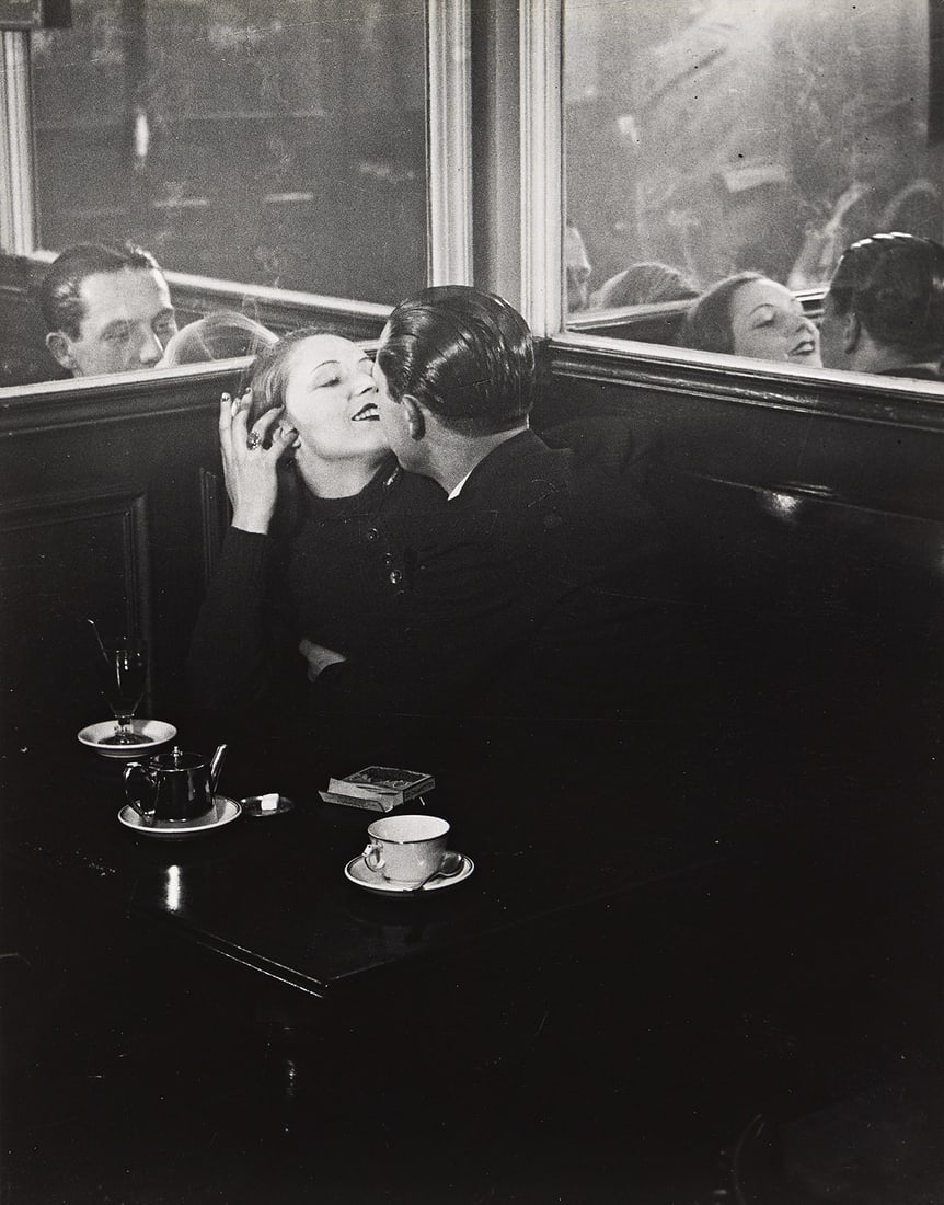 BRASSAÏ [GYULA HALÁSZ] (1899-1984) Couple d'amoureux, quartier place d'Italie, Paris. 1932: BRASSAÏ [GYULA HALÁSZ] (1899-1984) Couple d'amoureux, quartier place d'Italie, Paris. 1932; printed circa 1970. Silver print, the image measuring 12x9⅜ inches (30.5x23.8 cm.), with Bra