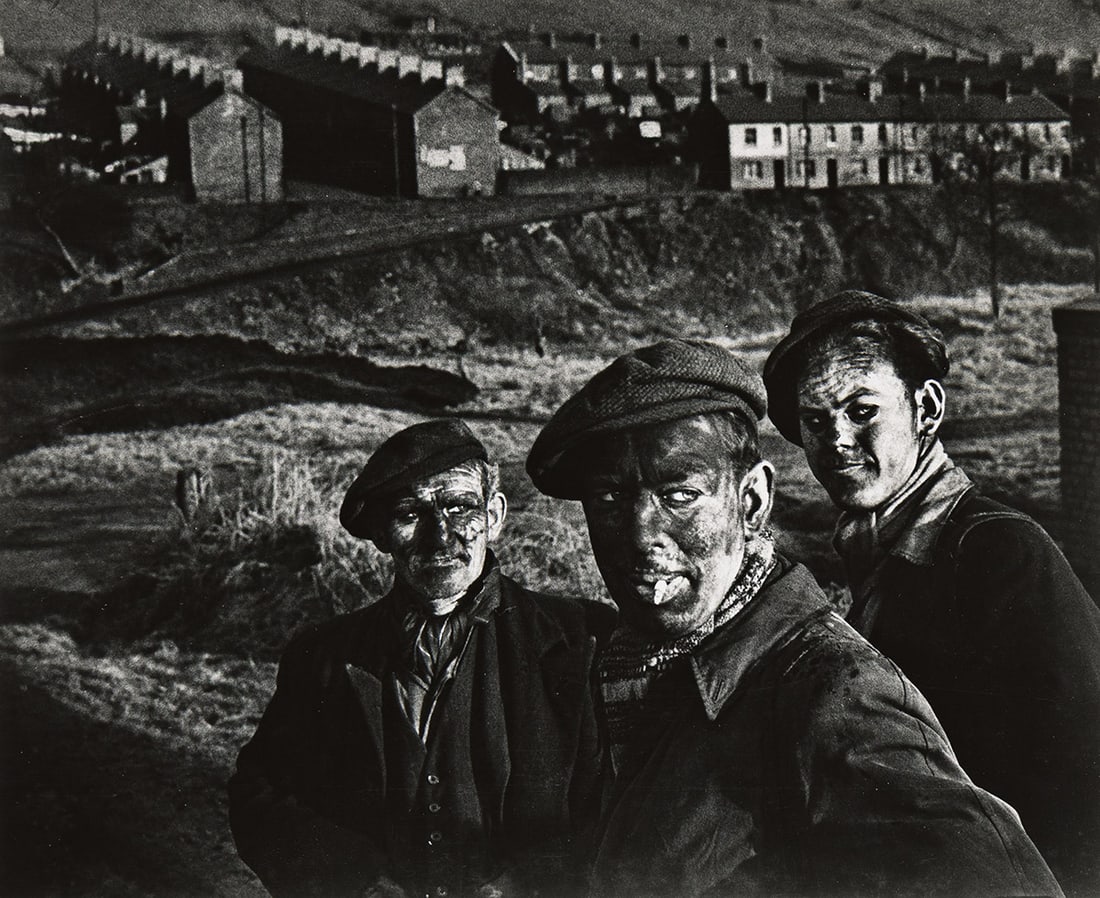W. EUGENE SMITH (1918-1978) Welsh Miners. Circa 1950; printed 1960s.: W. EUGENE SMITH (1918-1978) Welsh Miners. Circa 1950; printed 1960s. Silver print, the image measuring 7x8⅝ inches (17.8x21.9 cm.), the sheet 8x10 inches (20.3x25.4 cm.), with Smith's credit and