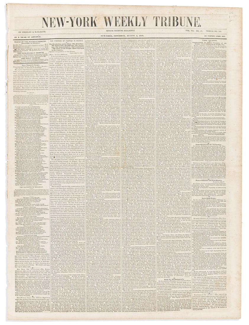 Seneca Falls Convention. Woman's Rights—A Convention, Newspaper Report, New-York Weekly Tribun (1 of 2)