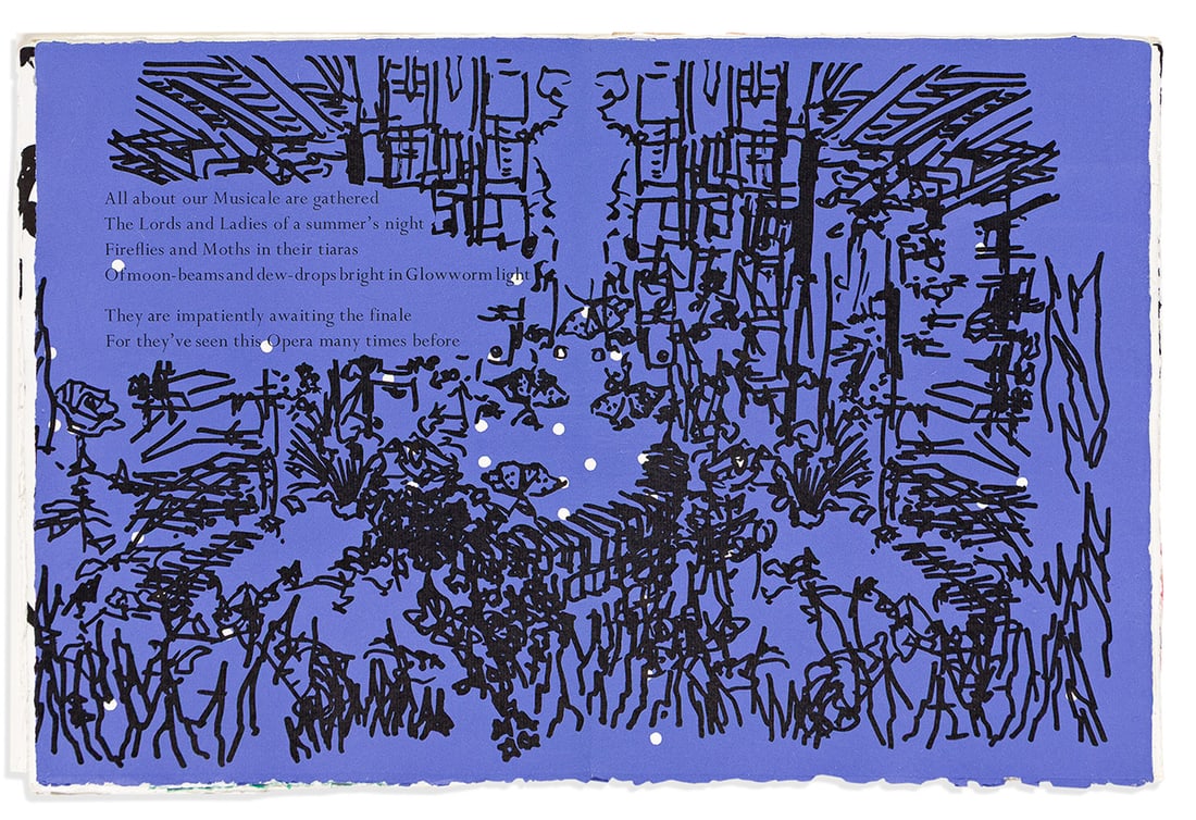 Rifka, Judy, illus. (b. 1945) & Rene Ricard. Opera of the Worms, w. signed Artist's Proof litho.: Rifka, Judy, illus. (b. 1945) & Rene Ricard (1946-2014) Opera of the Worms, with a signed Artist's Proof lithograph. New York: Fawbush Editions/Solo Press, 1984. Limited edition, quarto; copy number 8