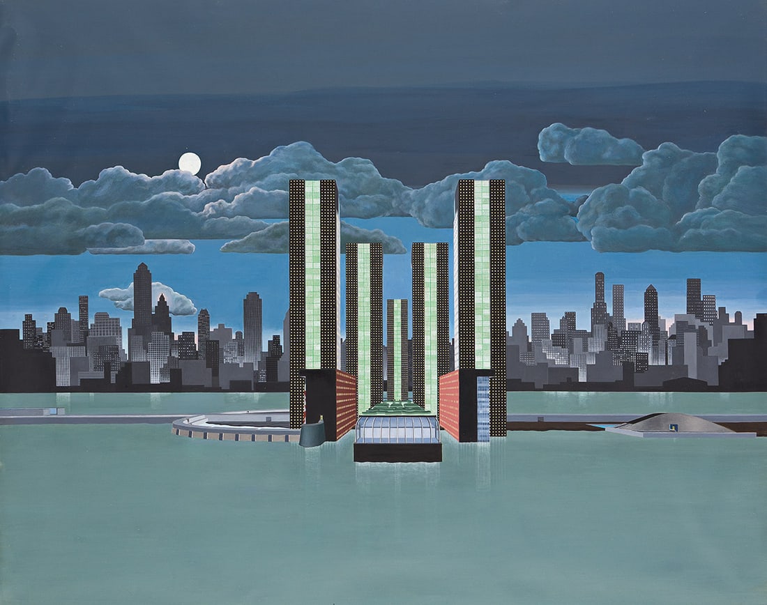 Vriesendorp, Madelon (b. 1945) Welfare Palace Hotel.: Vriesendorp, Madelon (b. 1945) Welfare Palace Hotel. 1975. Gouache on paper, exhibited at the Guggenheim, loaned from the Office for Metropolitan Architecture (OMA) London as part of the November 17-D