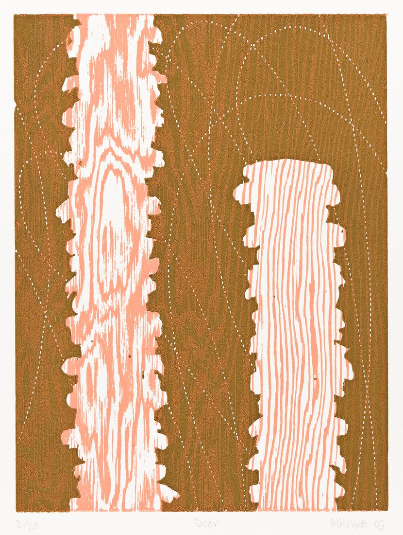 Watt, Marie (b. 1967) Door.: Watt, Marie (b. 1967) Door. Pendleton, OR: Printed at Crow’s Shadow Institute of the Arts in collaboration with Frank Janzen, 2005. Color woodcut on Somerset Satin paper with full margins; signe