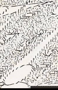 ABRAHAM WALKOWITZ (1878 - 1965, RUSSIAN/AMERICAN) Variations on a theme (Group of six abstractions).: ABRAHAM WALKOWITZ (1878 - 1965, RUSSIAN/AMERICAN) Variations on a theme (Group of six abstractions). Pencil and ink on paper, 1931-32. Each 165x108 mm; 6½x4¼ inches. Each signed in ink,