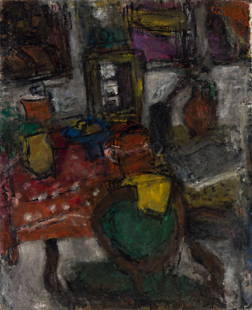 BÉLA CZÓBEL (1883 - 1976, HUNGARIAN) Nature Morte.: BÉLA CZÓBEL (1883 - 1976, HUNGARIAN) Nature Morte. Oil on canvas. 1003x813 mm; 39½x32 inches. Signed, upper right. Provenance Estate of the artist. R. S. Johnson Fine Art,