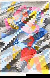 GINO SEVERINI (1883 - 1966, ITALIAN) Composition.: GINO SEVERINI (1883 - 1966, ITALIAN) Composition. Color lithograph, 1955. 490x320 mm; 19¼x12⅝ inches, full margins. Artist's proof, aside from the edition of 220. Signed, numbered