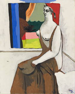 JEAN LURÇAT (1892 - 1966, FRENCH) Untitled.: JEAN LURÇAT (1892 - 1966, FRENCH) Untitled. Oil on panel. 406x330 mm; 16x13 inches. Signed, lower right.
