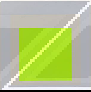 JOSEF ALBERS (1888 - 1976, AMERICAN/GERMAN) ADV.: JOSEF ALBERS (1888 - 1976, AMERICAN/GERMAN) ADV. Color screenprint, 1969. 350x350 mm; 13¾x13¾ inches, full margins. Signed, titled and numbered 77/125 in pencil, lower margin. Printed by