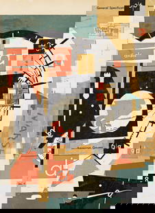 ESPHYR SLOBODKINA (1908 - 2002, RUSSIAN/AMERICAN) Will Time Tell.: ESPHYR SLOBODKINA (1908 - 2002, RUSSIAN/AMERICAN) Will Time Tell. Mixed paper collage, circa 1945. 305x230 mm; 12x9 inches. Provenance Slobodkina Foundation, New York. Private collection. This wor