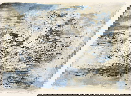 ZAO WOU-KI (1920 - 2013, CHINESE/FRENCH) Sans titre.: ZAO WOU-KI (1920 - 2013, CHINESE/FRENCH) Sans titre. Color lithograph, 1961. 390x550 mm; 15½x21½ inches, wide margins. Edition of 95. Signed, dated and inscribed "E.A." in pencil, lower marg