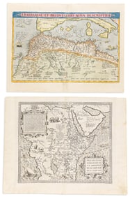 (AFRICA.) Abraham Ortelius. Two sixteenth-century engraved maps.