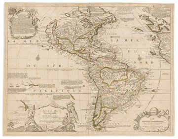 (AMERICAS.) Nicolas de Fer. L'Amerique, Meridionale et Septentrionale.