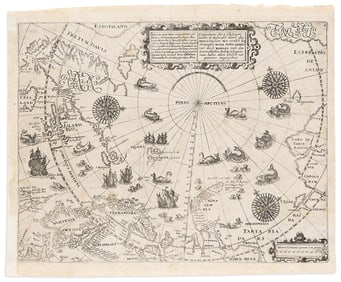 (ARCTIC.) Theodor de Bry; after Willem Barentsz. Deliniatio Cartae Trium Navigationum per Batavos ad