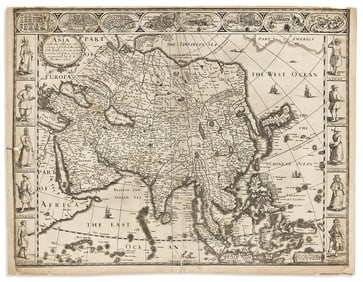 (ASIA.) John Speed. Asia with the Islands Adjoyning Described, the Atire of the People, & Townes of