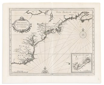 (BERMUDA.) Hessel Gerritsz; and Johannes de Laet. Nova Anglia, Novum Belgium et Virginia.