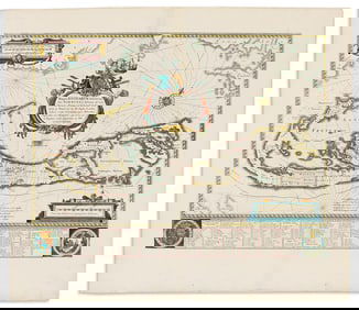 (BERMUDA.) Willem Blaeu. Mappa Aestivarum Insularum, Alias Barmudas.