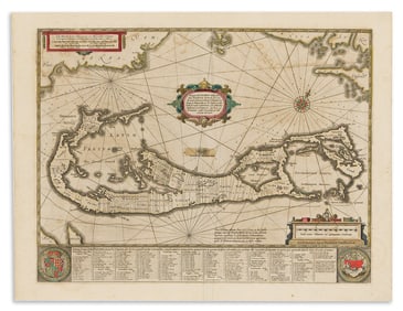 (BERMUDA.) Johannes Janssonius. Mappa Aestivarum Insularum, Alias Barmudas.