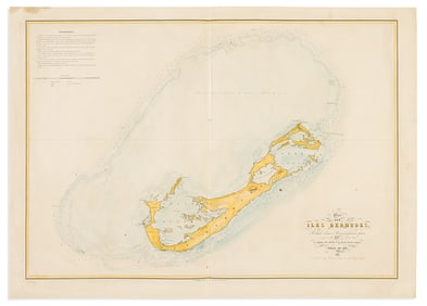 (BERMUDA.) Aime Robiquet; after Thomas Hurd. Plan des Iles Bermudes, Reduit d'Une Reconnaissance