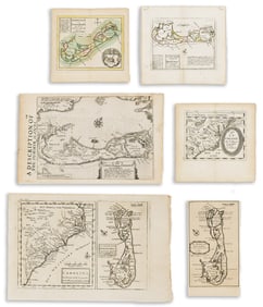 (BERMUDA.) Group of 6 seventeenth-and-eighteenth-century miniature engraved maps.