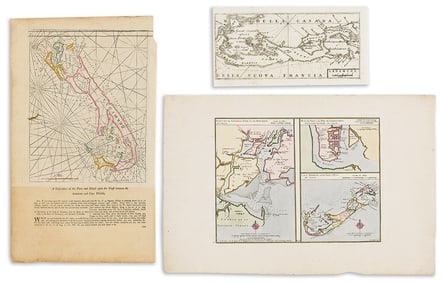 (BERMUDA.) Group of 8 seventeenth-and-eighteenth-century engraved maps.