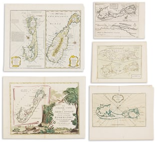 (BERMUDA.) Group of 5 eighteenth-century engraved maps.