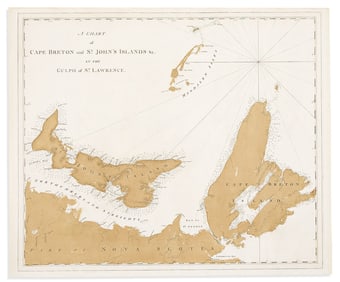 (CANADA.) Joseph Frederick Wallet Des Barres. A Chart of Cape Breton and St. John's Islands &c. in