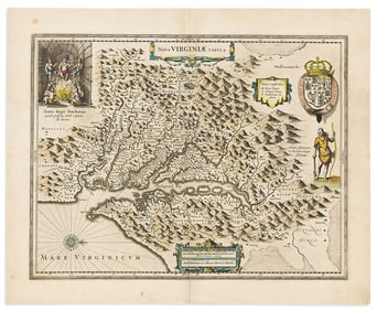 (CHESAPEAKE.) Henricus Hondius. Nova Virginiae Tabula.