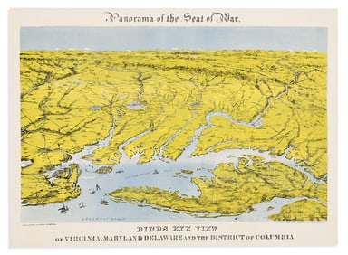 (CIVIL WAR.) John Bachmann. Panorama of the Seat of War - Bird's Eye View of Virginia, Maryland,