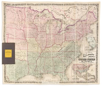 (CIVIL WAR.) Joseph Hutchins Colton. Colton's New Railroad & County Map of the United States, the