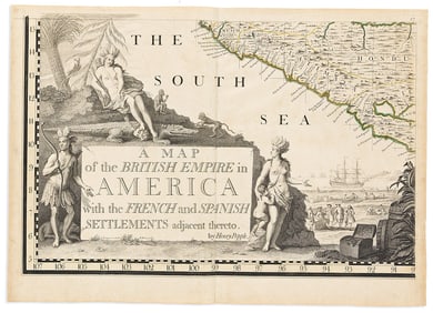 (COLONIAL NORTH AMERICA.) Henry Popple. [Title sheet]. A Map of the British Empire in America.