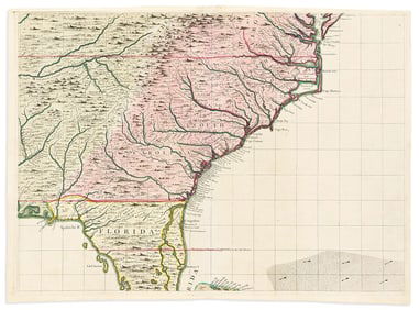 (COLONIAL NORTH AMERICA -- SOUTHEAST.) Henry Popple. [Sheet 10, from] A Map of the British Empire in