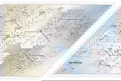(CYBERSPACE.) Timothy Edward Downs; for PC Computing magazine. Road Map to the Internet.