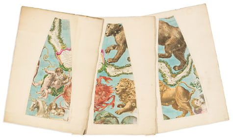 (GLOBES.) Vincenzo Coronelli; and Jean-Baptiste Nolin. Orbis Coelestis Typus - [set of hand-colored