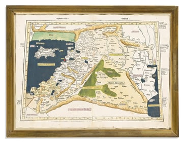 (HOLY LAND.) Claudius Ptolemaeus; and Johann Reger. Quarta Asie Tabula.