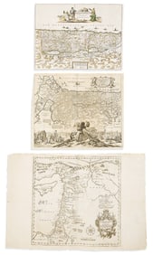 (HOLY LAND.) Group of 17 seventeenth-and-eighteenth-century engraved maps.