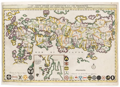 (JAPAN.) Adrien Reland. Le Japon Divise en Soissante et Six Provinces.