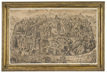 (JERUSALEM.) Johann Daniel Herz. [Panorama of Biblical Jerusalem].