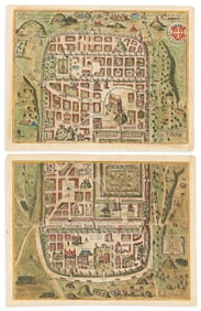 (JERUSALEM.) Georg Braun; and Franz Hogenberg. Jerusalem, et Suburbia Eius, Sicut Tempore Christi