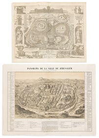 (JERUSALEM.) Group of 8 seventeenth-through-nineteenth-century views and plans.