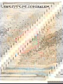 (JERUSALEM.) G.W. & C.B. Colton & Co. Topographical Map of Jerusalem from the Ordnance Survey.