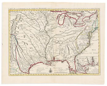 (LOUISIANA.) Covens & Mortier; after Guillaume de L'Isle. Carte de la Louisiane et du Cours du