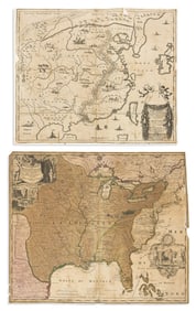 (MISCELLANEOUS MAPS.) Group of 4 seventeenth-and-eighteenth-century engraved folio maps in need of