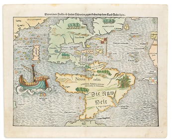 (MÜNSTER -- AMERICAS.) Sebastian Münster. Die Neuwen Inseln / So Hinder Hispanien Gegen