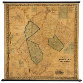 (NEW JERSEY -- SUSSEX COUNTY / MORRIS COUNTY.) Two mid-nineteenth-century wall maps.