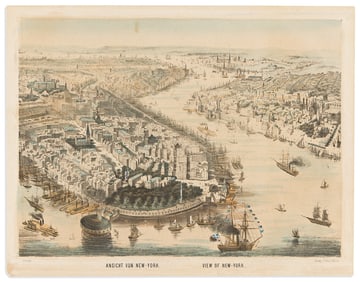 (NEW YORK CITY.) F. Lenz; in the style of John Bachmann. Ansicht von New-York / View of New-York.