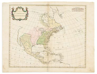 (NORTH AMERICA.) Jean Palairet. Carte de L'Amerique Septentrionale 1754.