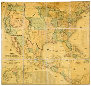 (NORTH AMERICA.) Jacob Monk. New Map of That Portion of North America, Exhibiting the United States