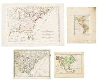 (NORTH AMERICA -- IN RUSSIAN.) Group of 8 eighteenth-to-twentieth-century maps of North America