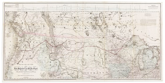 (NORTHERN PACIFIC RAILWAY.) G.W. & C.B. Colton. Map of the Country from Lake Superior to the Pacific